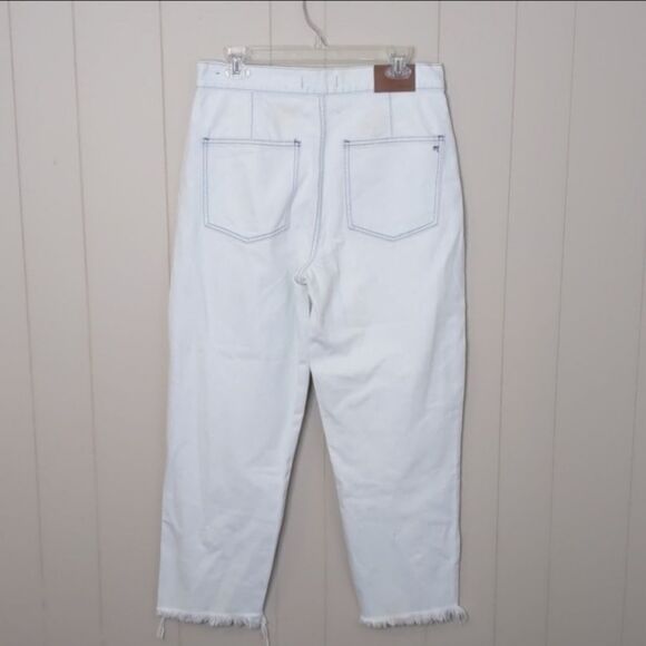 NWT Madewell Tapered Wide Leg Frayed Cropped Jeans 30 - Picture 5 of 9